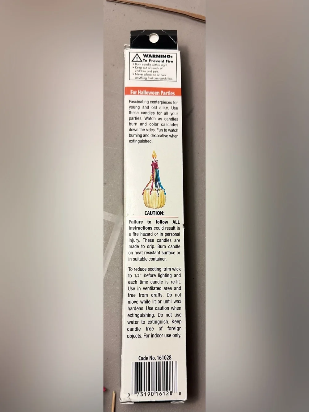 Halloween ColorDrip Candles - Orange, Purple & White -